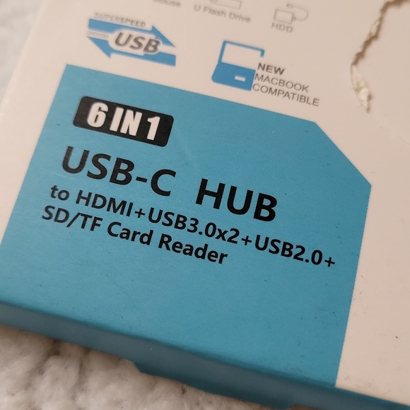 6in1 USB C HUB SD/TF Card Reader - Picture 2 of 4